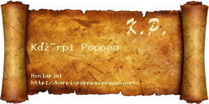 Kárpi Poppea névjegykártya